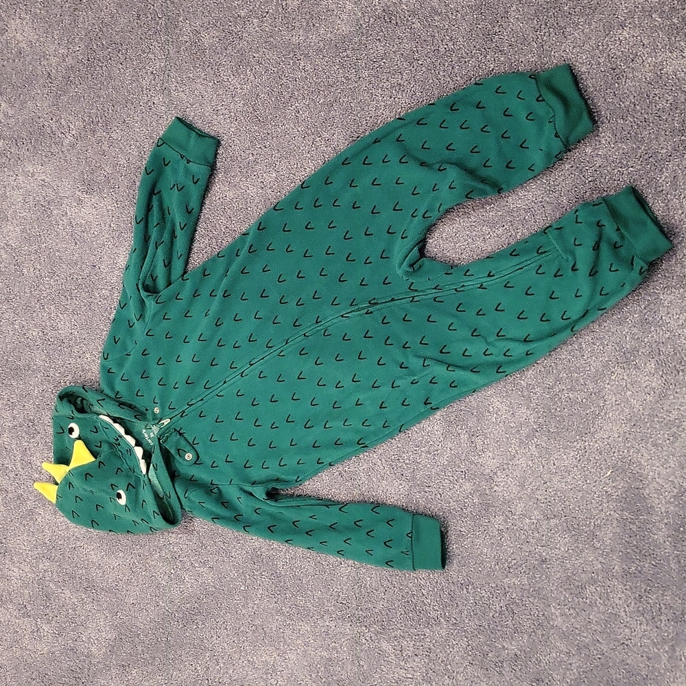 Fleece hooded dinosaur pajamas